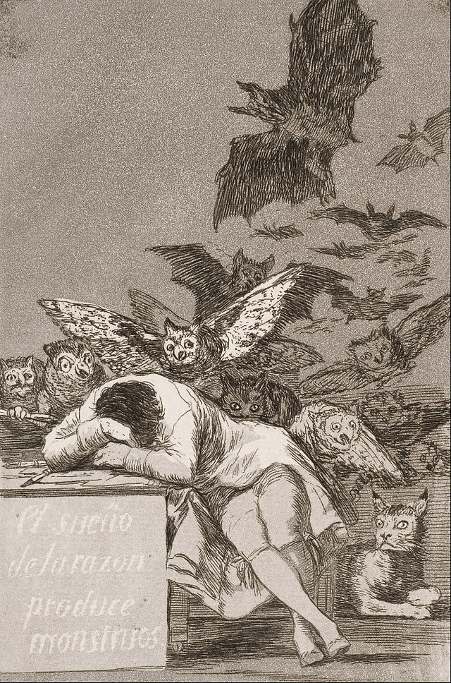 "El sueño de la razón produce monstruos", grabado de Francisco de Goya