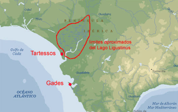 Localización de Tartessos en el sur de la península Ibérica de acuerdo a Adolph Schulten