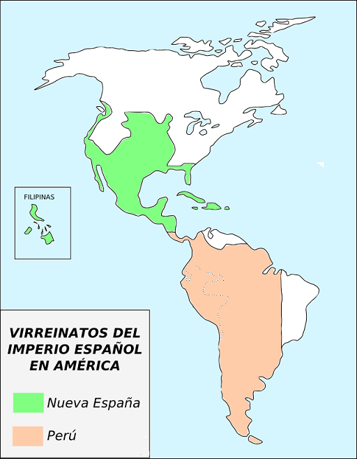 Virreinatos originales del imperio español en América, antes del reformismo borbónico