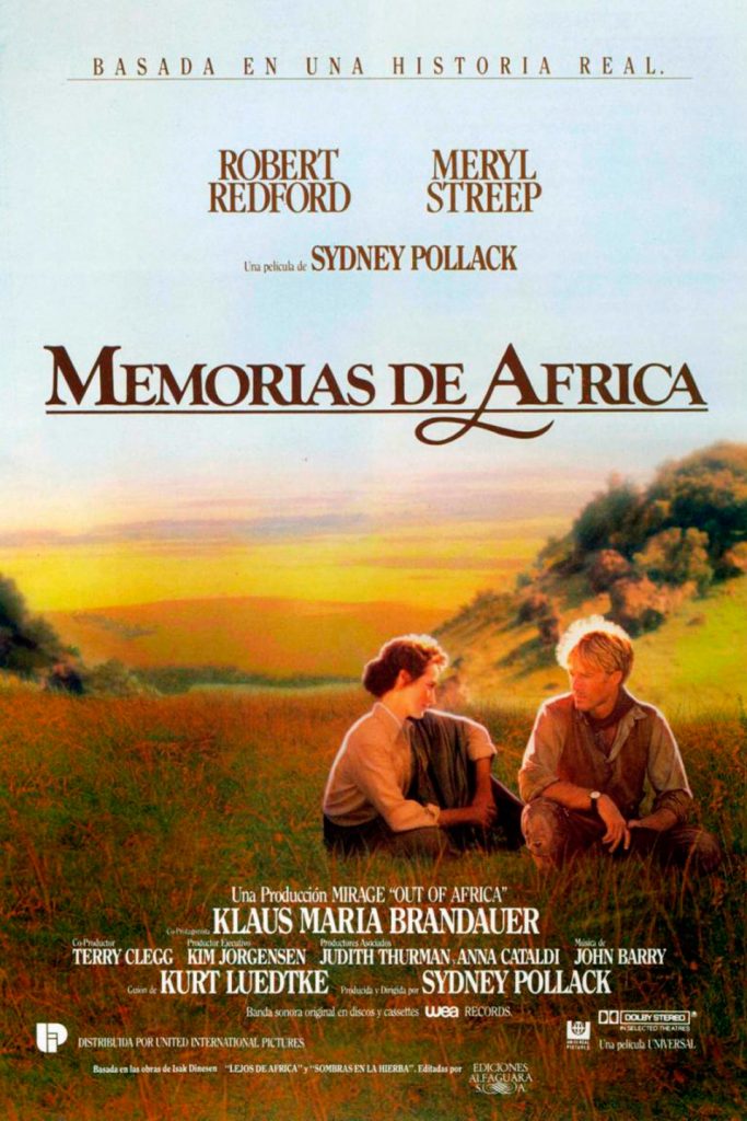 Cartel de la película "Memorias de África"
