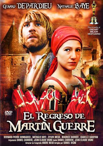 Cartel de la película que se hizo del libro "El regreso de Martin Guerre", con Gerard Depardieu