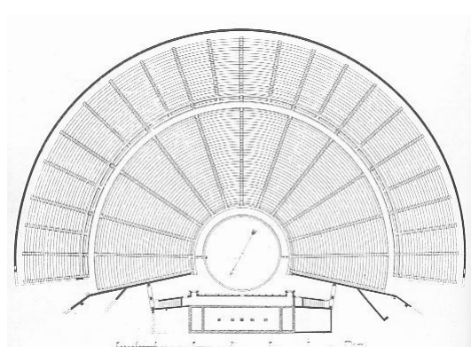 Plano de cómo debió ser el teatro de Epidauro