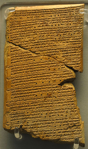 Tablilla de Venus de Ammisaduga, copia de una tablilla babilonia del 1600 a.C. que da una lista de las salidas y puestas de Venus en un ciclo de 21 años