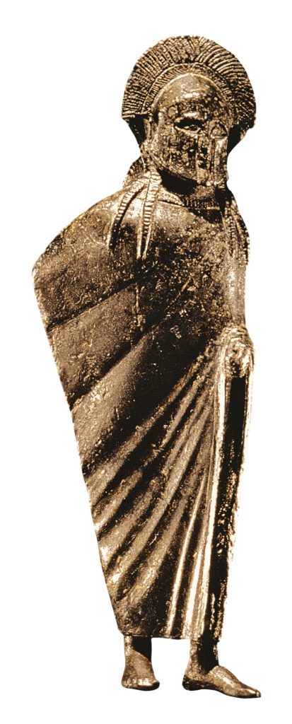 Estatuilla en bronce de un soldado espartano, del siglo VI a.C.