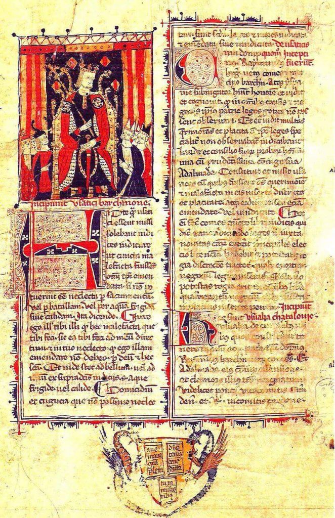 Los Usatges de Barcelona, manuscrito de finales del siglo XIII