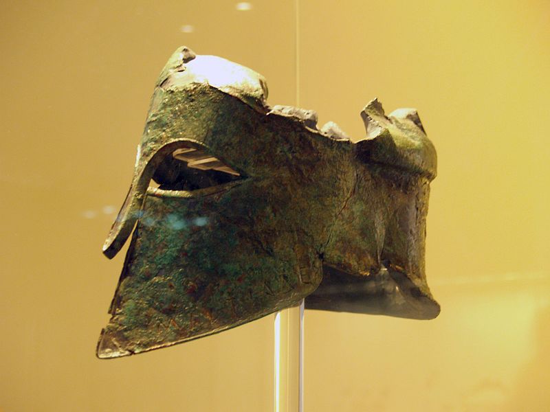 Estado actual del casco conservado de Milcíades el Joven, héroe de la batalla de Maratón