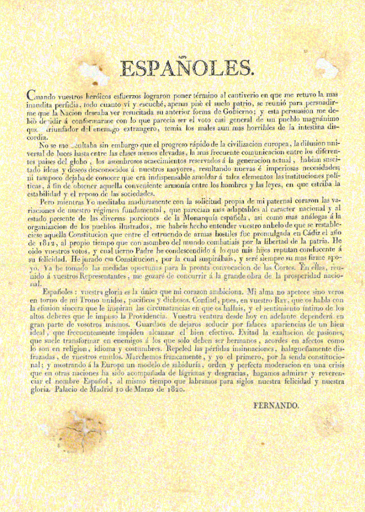 Juramento de la Constitución por Fernando VII