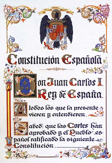 Facsímil de la constitución española de 1978