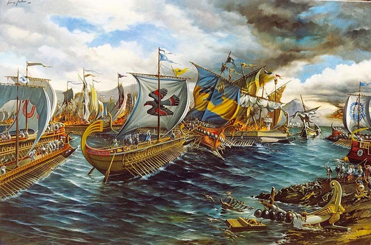 Ilustración de la batalla de Salamina (Blog Odisea, de Sergi Torrents)