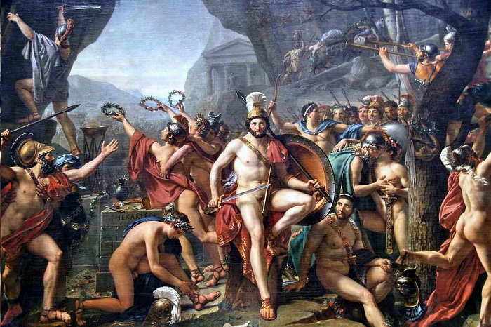 Leónidas en la batalla de las Termópilas por Jacques-Louis David