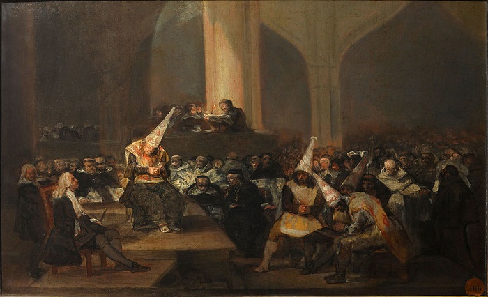 Auto de Fe de la Inquisición, de Francisco de Goya 1812-1819. Uno similar sufrió Eleno de Céspedes