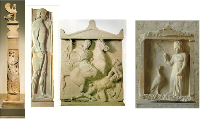 Ejemplos de estelas funerarias griegas