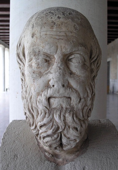 Busto de Herodoto de Halicarnaso en el Museo del Ágora de Atenas