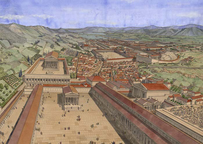 Reconstrucción de la ciudad de Éfeso hecha por Jean Claude Golvin