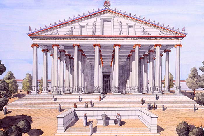 Reconstrucción del templo de Éfeso dedicado a Artemisa hecha por Jean Claude Golvin