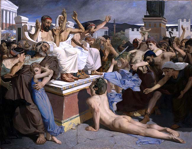 Filípedes al llegar a Atenas, Luc-Olivier Merson 1869