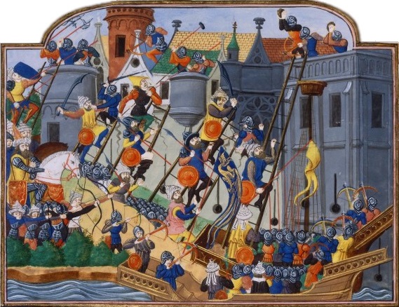 Una representación contemporánea del siglo XV del asedio a Constantinopla