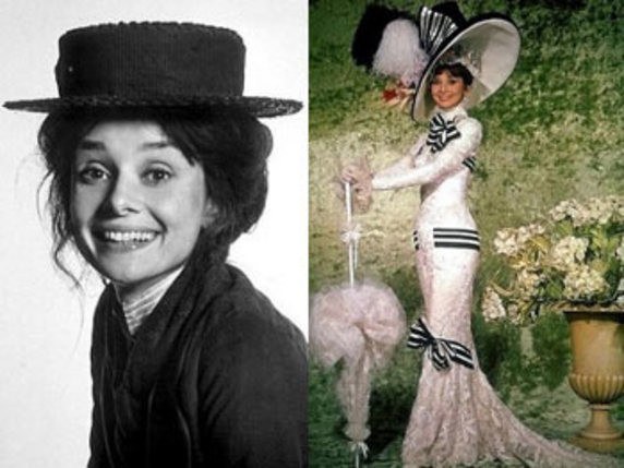 El antes y el después de Eliza Doolittle, el personaje interpretado por Audrey Hepburn en My fair lady