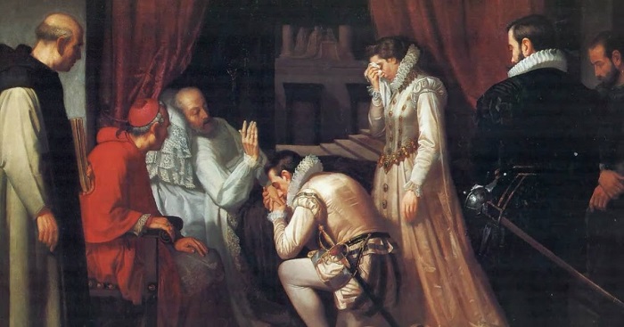 Cuadro sobre los momentos previos a la muerte de Felipe II