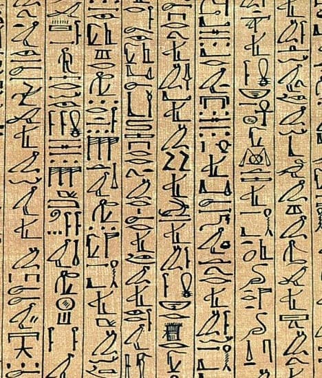 Ejemplo de jeroglíficos egipcios cursivos del Papiro de Ani