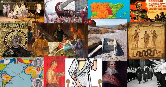 Collage formado por imágenes de los artículos que componen el nº2 de la revista Histórica (Caminando por la Historia)