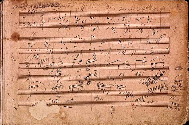 Manuscrito musical conservado de Beethoven