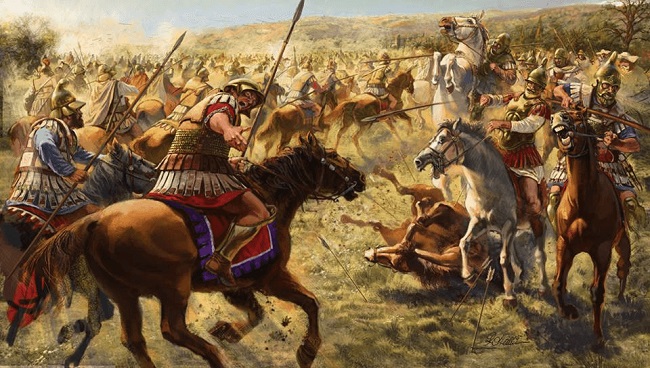 Ilustración de la batalla de Gránico 334 a.C. (Arrecaballo)