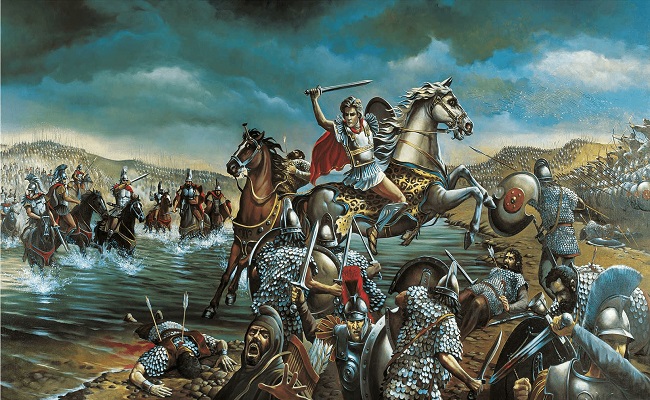 Ilustración de la batalla de Issos 333 aC Arrecaballo