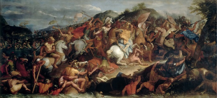 La batalla de Gránico, cuadro de Charles Le Brun hecho en el siglo XVII