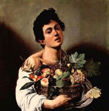 Niño con un cesto de frutas, Caravaggio, cuadro barroco (h. 1593)