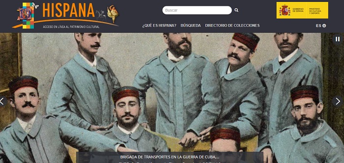 Captura de pantalla de la web de Hispana