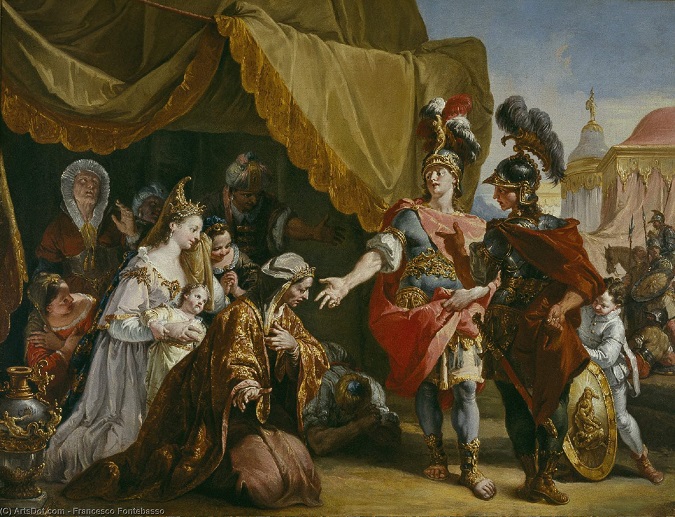 "Familia de Darío III ante Alejandro" de Francesco Fontebasso (s. XVIII)