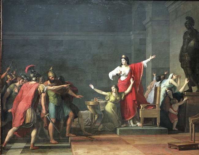 Casandro y Olimpia, obra de Jean-Joseph Taillasson s XVIII