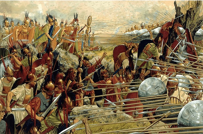 Ilustración que recrea la batalla de Pidna, que acabó con Macedonia, uno de los reinos helenísticos