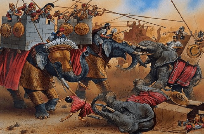 Reconstrucción de la batalla de Gabiene (316 a.C.), una de las más importantes de la Guerra de los Diádocos