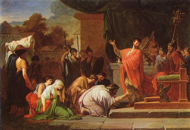 El rey Perseo ante Lucio Emilio Paulo, obra hecha por Jean-François-Pierre Peyron en 1802