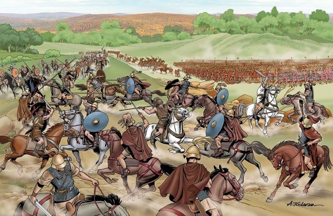 Ilustración que recrea la batalla de Cannas, una de las más importantes de la Segunda Guerra Púnica