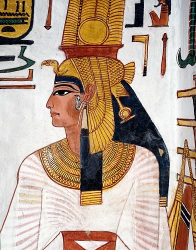 Representación de la reina Nefertari en su tumba del Valle de las Reinas