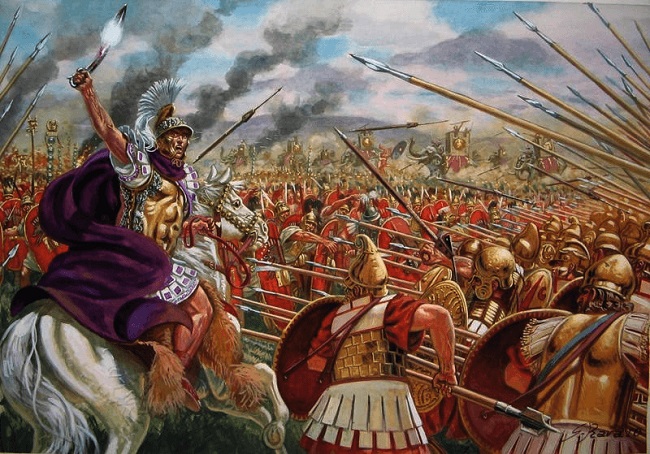 Ilustración que reconstruye la batalla de Asculum, uno de los grandes momentos de esta cronología de la antigua Roma