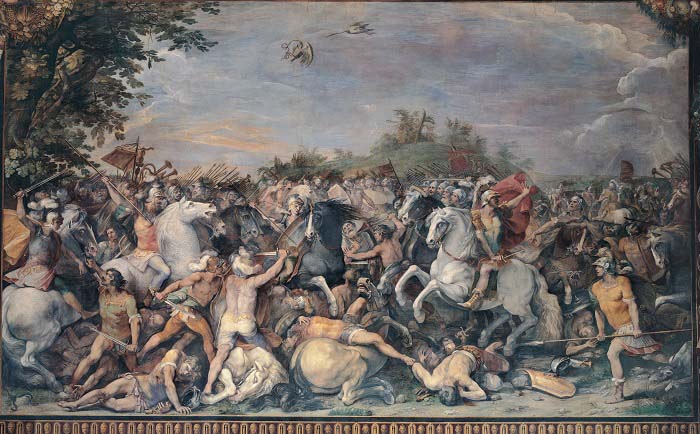 Cuadro de finales del siglo XVII que recrea una batalla contra los habitantes de Veyes y los de Fidenas, ambas objeto de la conquista romana
