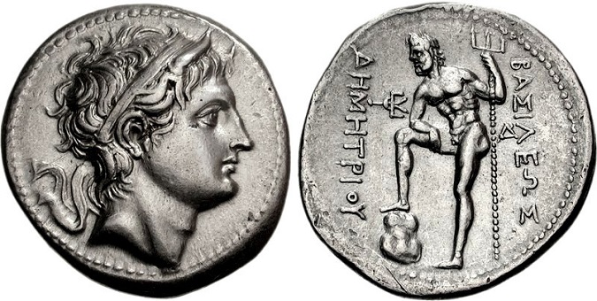 Tetradracma de la época de Demetrio Poliorcetes, cuñado de Piro de Epirro, como rey de Macedonia