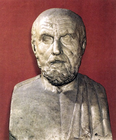Busto de Hipócrates de Cos, impulsor de la medicina griega