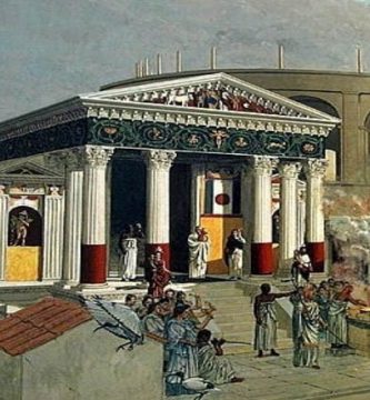 Uno de los sacrificios romanos frente al templo de Isis en Pompeya