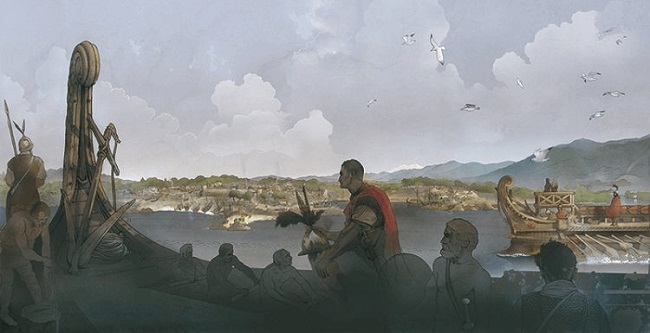 Cneo, hermano de Publio Cornelio Escipión, al frente de la flota romana en Hispania