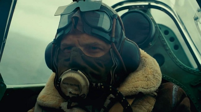 El piloto Farrier, interpretado por Tom Hardy en Dunkerque