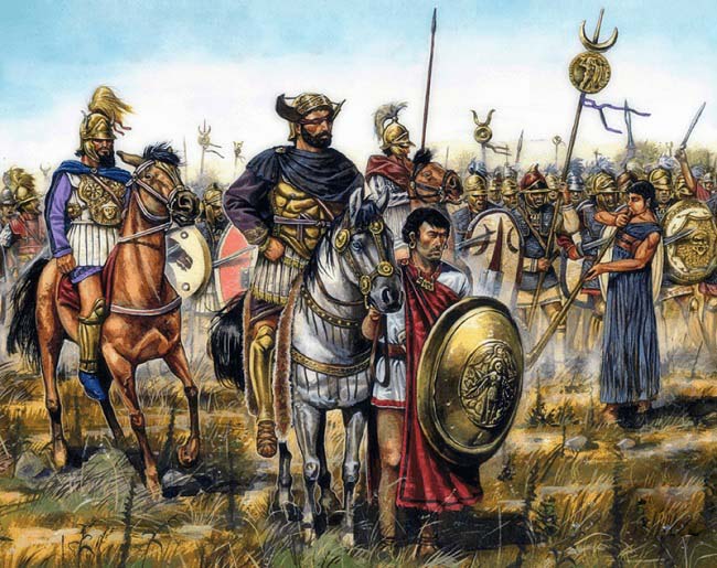 El líder cartaginés Aníbal Barca, el líder de uno de los bandos de la batalla de Cannas
