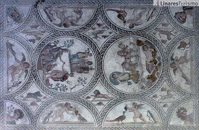 Mosaico de los Amores, descubierto en Cástulo en 2012. El entorn de esta ciudad fue el escenario de la muerte de Publio Cornelio Escipión