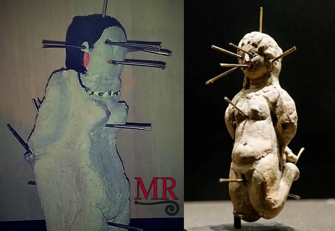 Figuras de muñecos “vudú” o kolossoi para maldiciones romanas