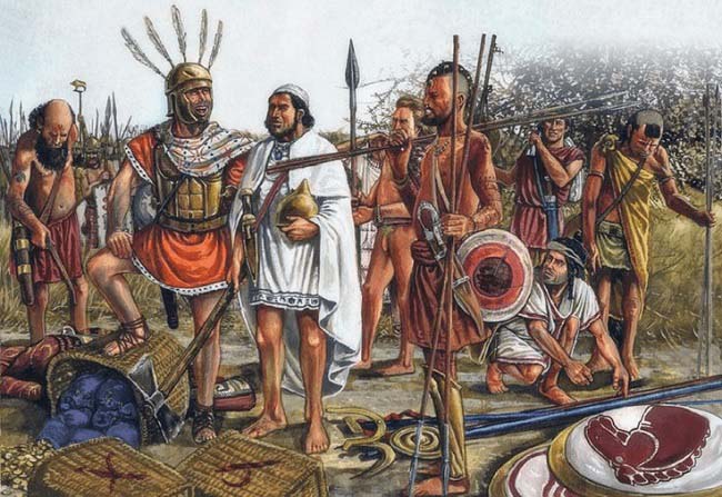 Ilustración que recrea a algunas de las fuerzas de Aníbal Barca en sus últimos años de campaña en Italia, antes de la invasión romana de África