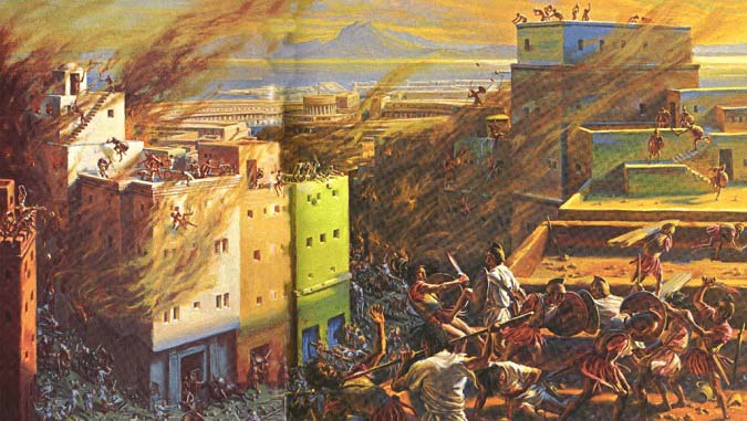 Ilustración que recrea el asalto romano de Cartago casa por casa durante la Tercera Guerra Púnica